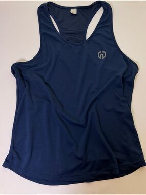Neleus Mens  Navy Performance Racerback Tank Top activewear workout lightweight